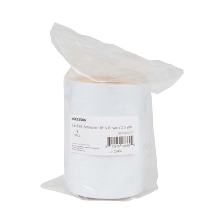 Mckesson Tan Wool / Rayon Adhesive Orthopedic Felt Roll, 6 Inch x 2-1/2 Yard, 20PK 9227